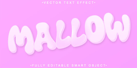 Sweet Cute MarshMallow Vector Fully Editable Smart Object Text Effect