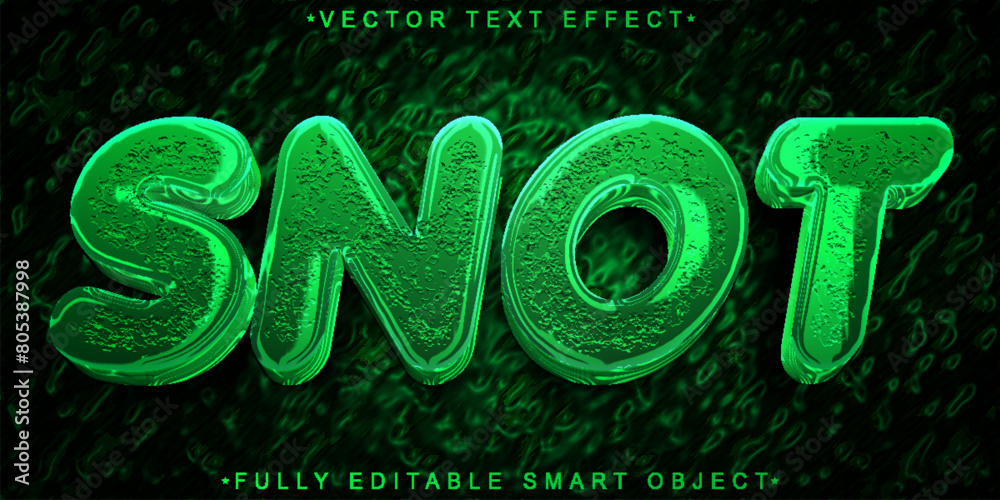 Poster green snot vector fully editable smart object text effect