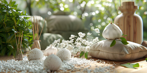 Herbal compress massage with mineral rich salts