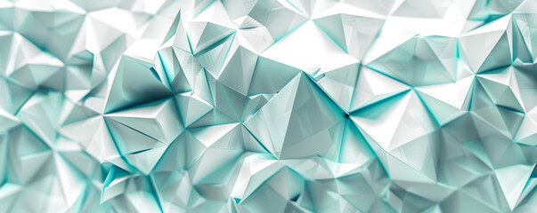 abstract polygonal design of pearl white and teal, ideal for an elegant abstract background
