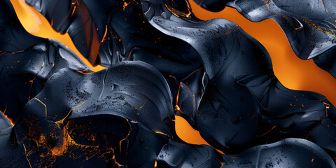 A black and orange abstract background with flames