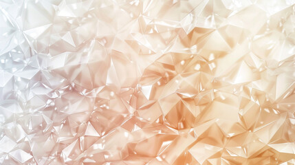 abstract polygonal design of pearl white and peach, ideal for an elegant abstract background