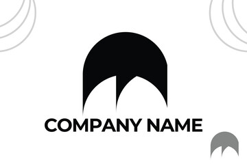 Mosque Islamic letter M logo design.