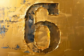 "6" ON Gold background 4K HD ULTRA