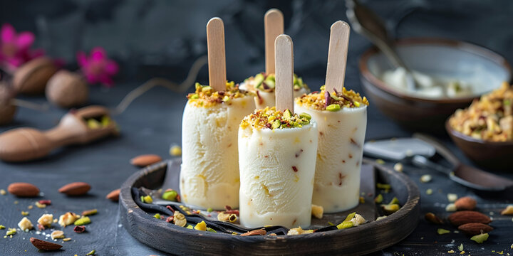four kulfi in plate