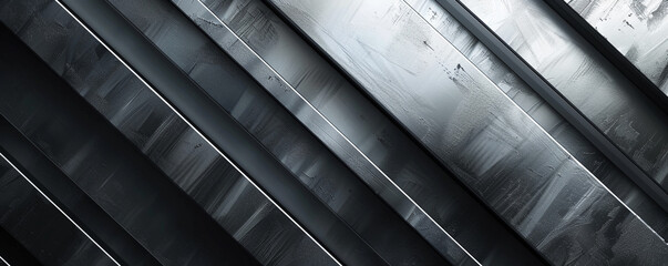 Obraz premium acute diagonal stripes of charcoal gray and silver, ideal for an elegant abstract background