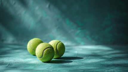 Tennis balls on a tennis court. Selective focus.