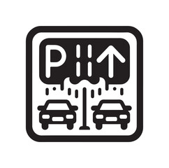 Parking icon. Car Parking Icon. Parking and traffic signs isolated on white background. Map parking pointer. Vector illustration.