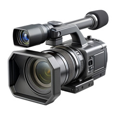 Professional digital video camera isolated