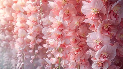 Pink wisteria floral background, best for web, banner, travel, and tranquil background.