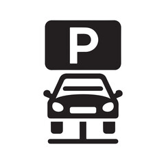 Parking icon. Car Parking Icon. Parking and traffic signs isolated on white background. Map parking pointer. Vector illustration.