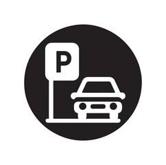 Parking icon. Car Parking Icon. Parking and traffic signs isolated on white background. Map parking pointer. Vector illustration.