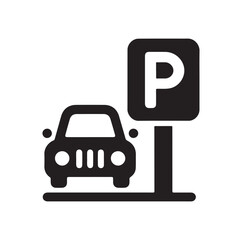 Parking icon. Car Parking Icon. Parking and traffic signs isolated on white background. Map parking pointer. Vector illustration.