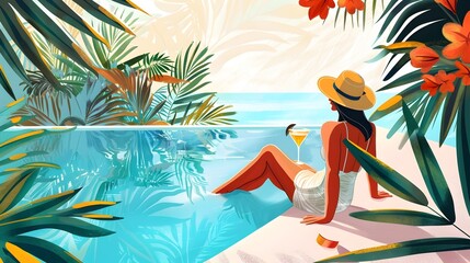 Traveler Finds Tranquility Unwinding with a Margarita by Luxurious Resorts Tropical Poolside