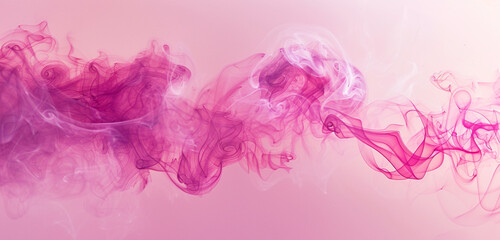 Bright magenta smoke abstract background drifts over a pale pink background.