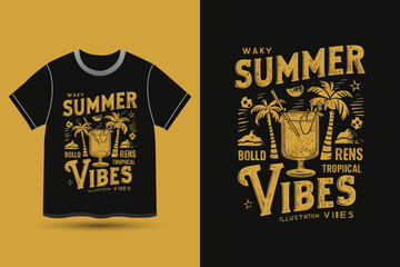 Summer Vibes only vintage typography vector T-shirt Design