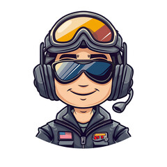 Illustration of a pilot cartoon