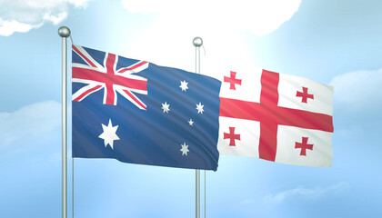 Australia and Georgia Flag Together A Concept of Relations