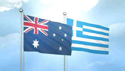 Australia and Greece Flag Together A Concept of Relations