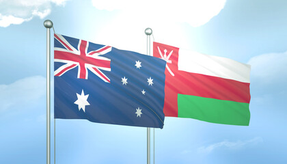 Australia and Oman Flag Together A Concept of Relations