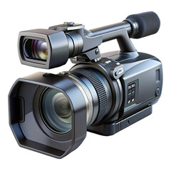 Professional digital video camera isolated