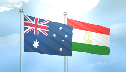 Australia and Tajikistan Flag Together A Concept of Relations
