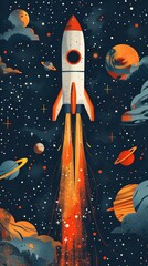 A galaxy of Zero Gravity, Minimalist cartoon style