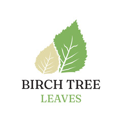 Birch leaf natural herbal organic vector logo design, natural sweetener birch leaf