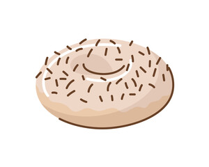 Donut bagel. Doughnut bakery product. Vector illustration