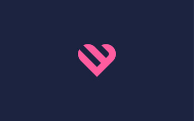 letter w with heart logo icon design vector design template inspiration