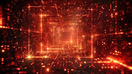 Obraz premium A dynamic abstract background featuring glowing lights and squares, creating a vibrant and modern design