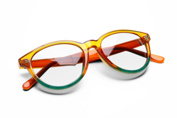Colorful eyeglasses on transparent background