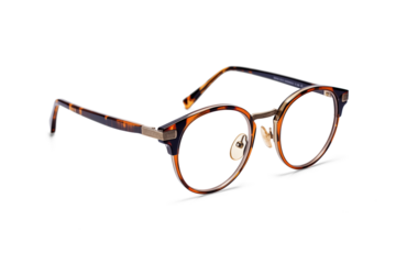 Vintage round eyeglasses isolated on transparent background