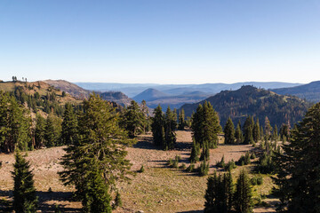 breathtaking panoramic view into the valley of the lassen volcanic national park, California