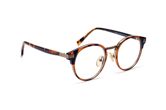 Vintage round eyeglasses isolated on transparent background