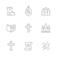 Set line icons of religion