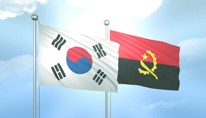 South Korea and Angola Flag Together A Concept of Relations