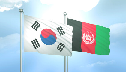 South Korea and Afghanistan Flag Together A Concept of Relations