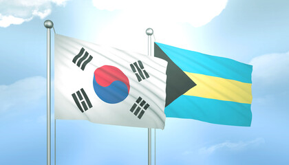 South Korea and Bahamas Flag Together A Concept of Relations