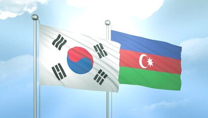 South Korea and Azerbaijan Flag Together A Concept of Relations