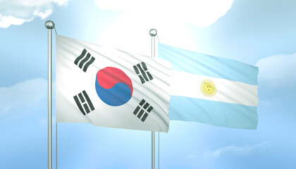South Korea and Argentina Flag Together A Concept of Relations