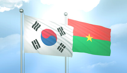 South Korea and Burkina Faso Flag Together A Concept of Relations