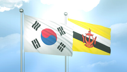 South Korea and Brunei Flag Together A Concept of Relations