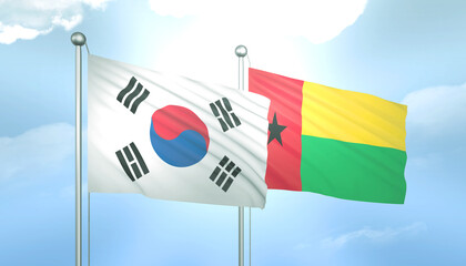 South Korea and Guinea Bissau Flag Together A Concept of Relations