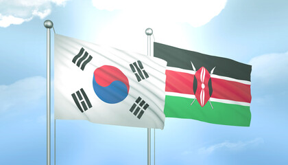 South Korea and Kenya Flag Together A Concept of Relations