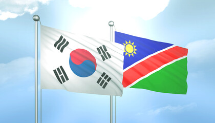 South Korea and Namibia Flag Together A Concept of Relations