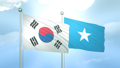 South Korea and Somalia Flag Together A Concept of Relations