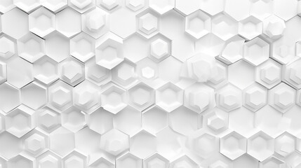 Fototapeta premium 3D Futuristic honeycomb mosaic white wallpaper with hexagon grid background. 