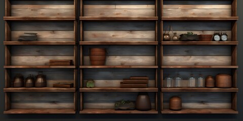 old wooden shelves