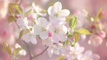 Obraz premium Multiple colorful flowers blooming on tree branches